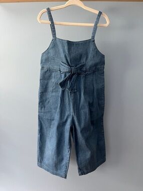 Denim Tie-Waist Jumpsuit Romper
